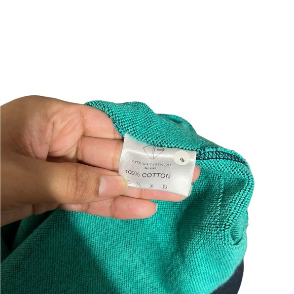 Opening Ceremony Men’s Bicolor Navy Emerald Joggers Sweatpants - Picture 4 of 8